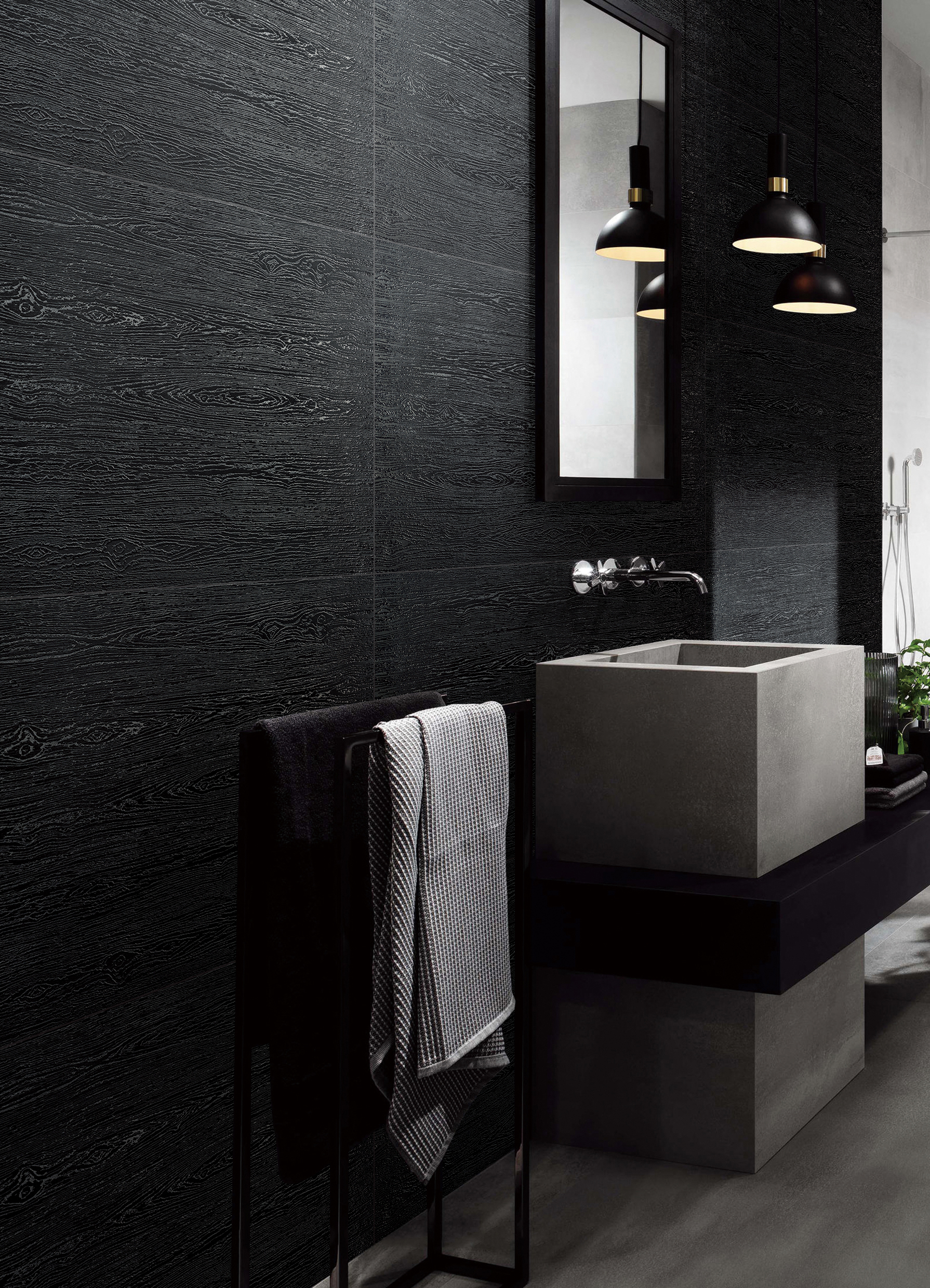 full-body tiles black Matt tiles